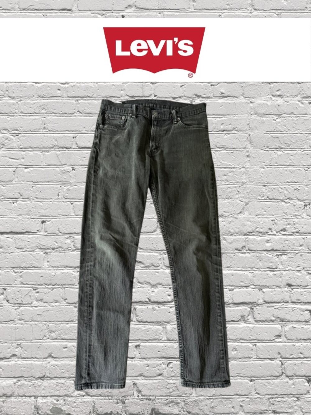 Levi's Mens 511 Black Slim Straight Jeans 33x32 weathered